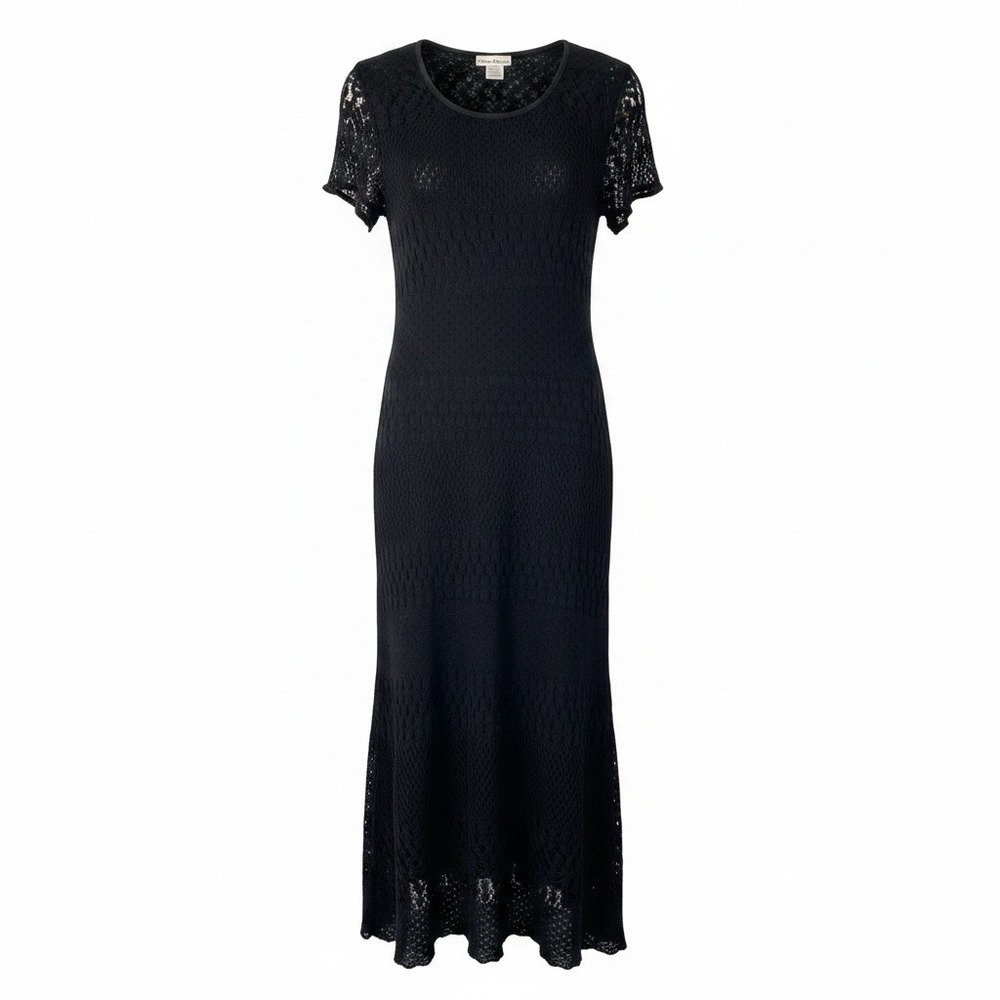 Ultra Dress New York Vintage 90s Black Lace Shift Dress Womens 14 Goth Grunge